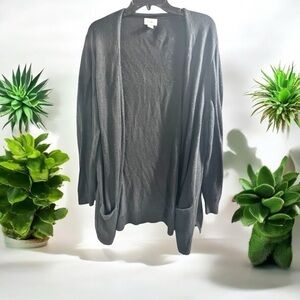 Old Navy Black Long Cardigan With Pockets Size XL Knitted Workwear